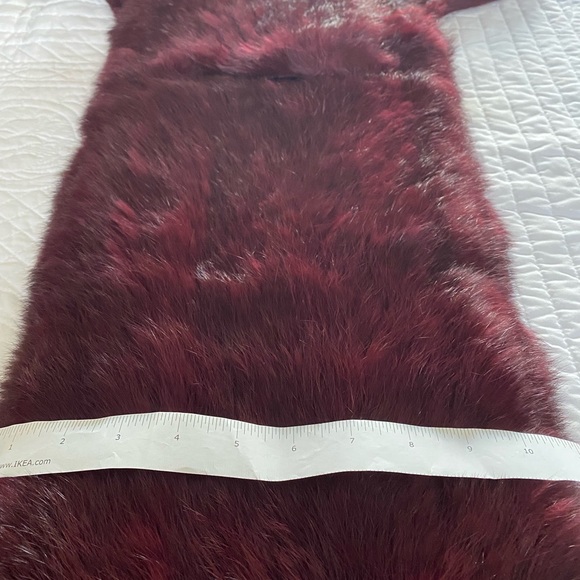 Mink Woven Burgundy Long Scarf Shawl - Picture 5 of 5